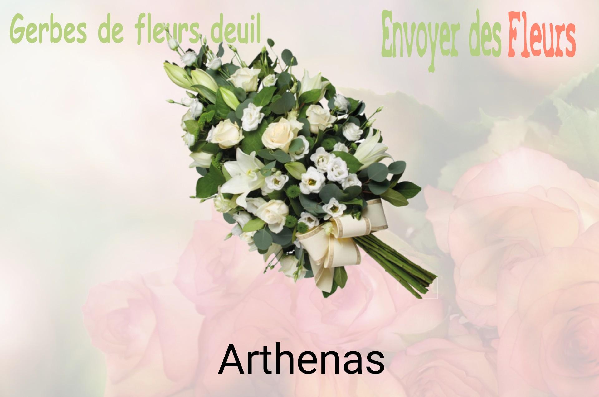 Gerbe de fleurs de deuil livrée à Arthenas